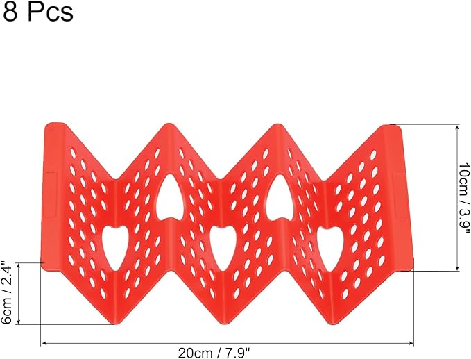 uxcell 8 Pcs Taco Holder Stand, Plastic Taco Plates Hold Up to 3 Tacos, Hollow Carved Taco Shell Holder, Dishwasher Microwave Safe, Red