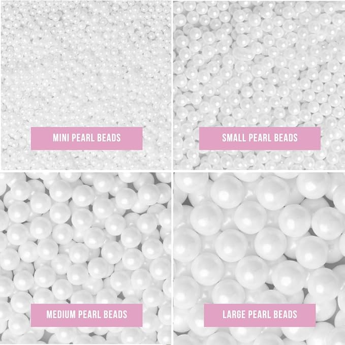 Sweets Indeed Sprinkles, White Sugar Pearl 4 Pack, 8.46 ounces, Edible Sprinkle Mix, Perfect for Cake Decorations, Baking, Ice Cream, Cookies, Cupcake Topper