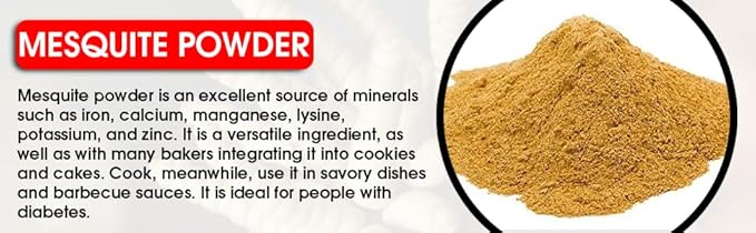 Mesquite Powder USDA Certified Non GMO, Vegan Protein Superfood Natural Fiber - Perfect for Smoothies and Baking 16 Ounces (1 Pound (Pack of 2))
