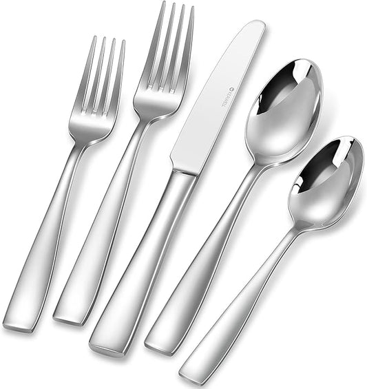 KEAWELL Premium 20/45/65 Piece Louis Silverware Set, 18/10 Stainless Steel, Service for 4/8/12, Fine Flatware Set, Dishwasher Safe (65)