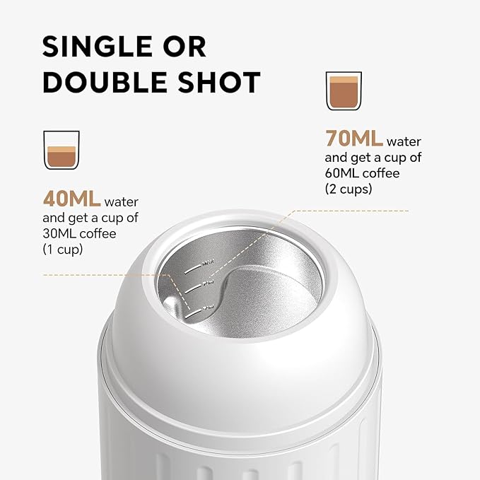 Portable Coffee Maker Travel Espresso Machine 120W Red Color, 19 Bar Pressure 7500mAh Rechargeable Battery Version Portable On the Go for Camping, Driving, Home and Office Travelling