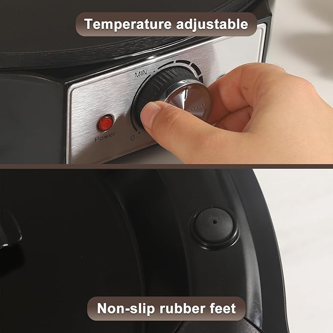 Electric Crepe Maker 12'' & Griddle - Non-Stick Pan With Spreader for Roti, Tortilla, Blintzes, Pancakes - Adjustable Temperature, 1000W