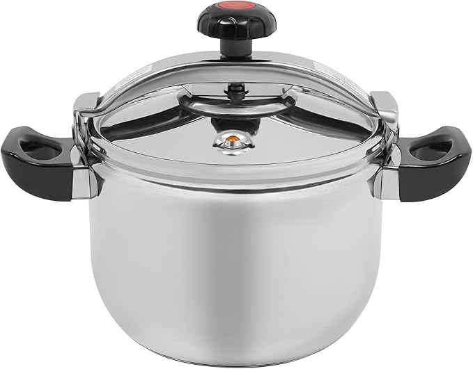 9.5 Quart Pressure Cooker Stainless Steel Pressure Canner, Large Capacity, Commercial Pressure Cooker Clamp On Type, Single Valves for Family or Commercial Use