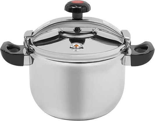 9.5 Quart Pressure Cooker Stainless Steel Pressure Canner, Large Capacity, Commercial Pressure Cooker Clamp On Type, Single Valves for Family or Commercial Use