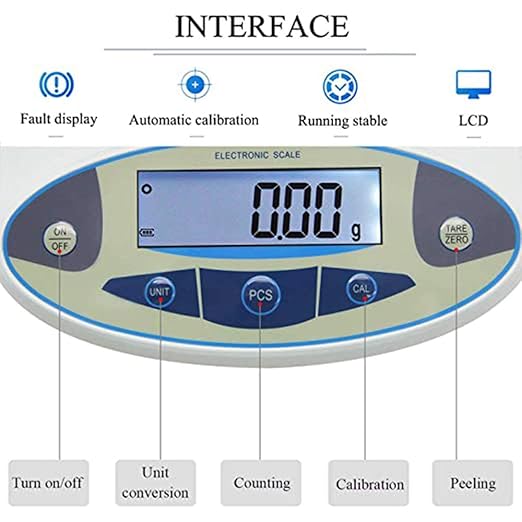 CGOLDENWALL Lab Scale 10kgx0.1g Digital Precision Scale Electronic Balance Laboratory Weighing Industrial Scale Kitchen Counting Scale Scientific Scale Calibrated (10kg, 0.1g)
