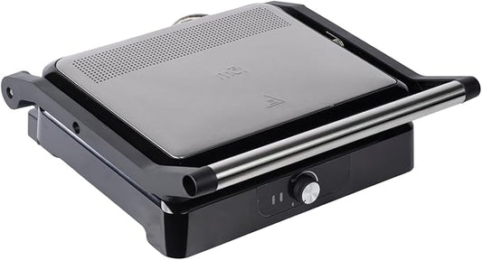 MOI Panini Press Grill & Sandwich Maker - 180° Dual-Plate Stainless Steel Grill Press for Paninis, Grilled Cheese, Burgers, Quesadillas, Breakfast, and More - 11 x 9 Inch Panini Maker with Drip Tray