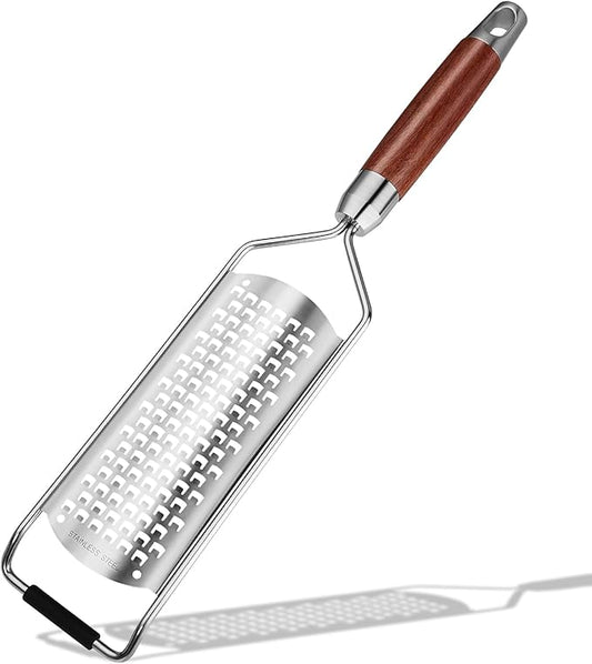 Professional-Grade Lemon Zester with Ultra-Coarse Blades, Heavy-Duty Cheese/Vegetable Grater, Solid Wood Handle Design - Rust-Resistant Durable, Essential Kitchen Tool (A1)