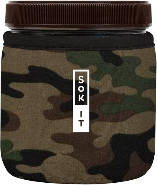 Sok It IceCreamSok Insulated Neoprene Cover (Green Camo, Straight Ice Cream Pints)