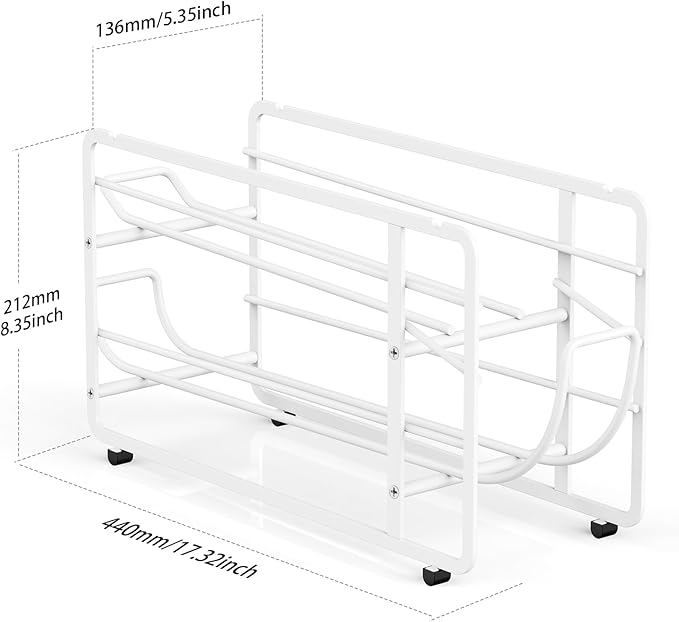 Soda Can Organizer Storage Rack, 2 Pack Stackable Beverage Soda Can Dispenser Organizer Holder for Refrigerator, Cabinet, Pantry (White)