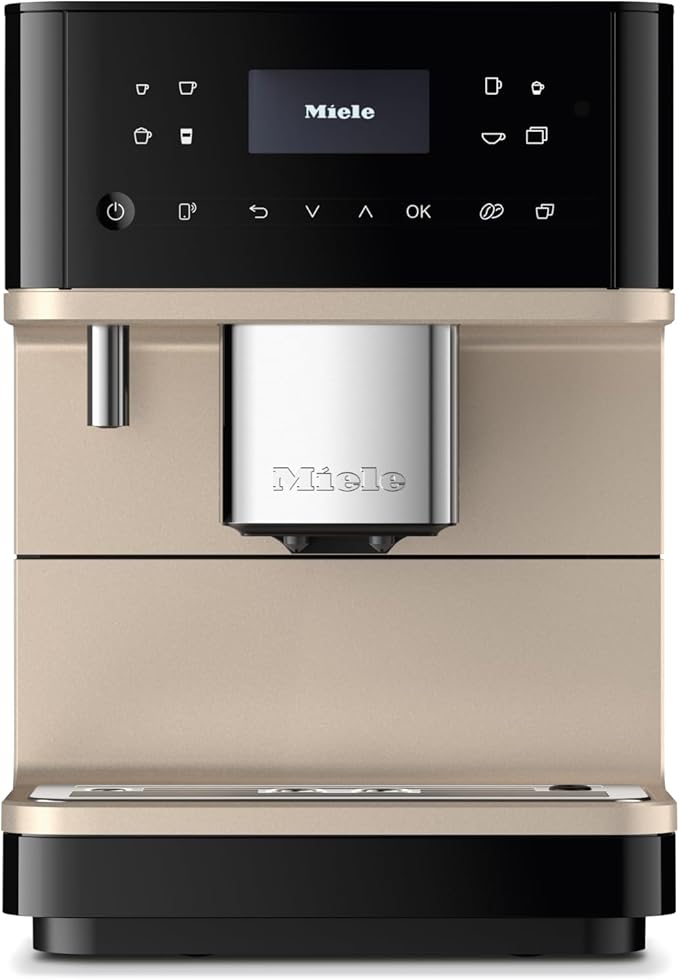 Miele CM 6360 MilkPerfection Automatic Coffee Machine - OneTouch for Two, AromaticSystem, 8 individual profiles, DoubleShot, WiFi-compatible, LED lighting, in Obsidian Black CleanSteel Metallic