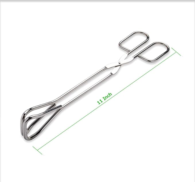 11-Inch Heavy Duty Stainless Steel Kitchen Tongs - Comfortable Ergonomic Grip, Scissor Design, Heat Resistant for BBQ and Cooking, Set of 2