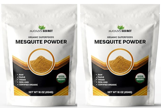 Mesquite Powder USDA Certified Non GMO, Vegan Protein Superfood Natural Fiber - Perfect for Smoothies and Baking 16 Ounces (1 Pound (Pack of 2))