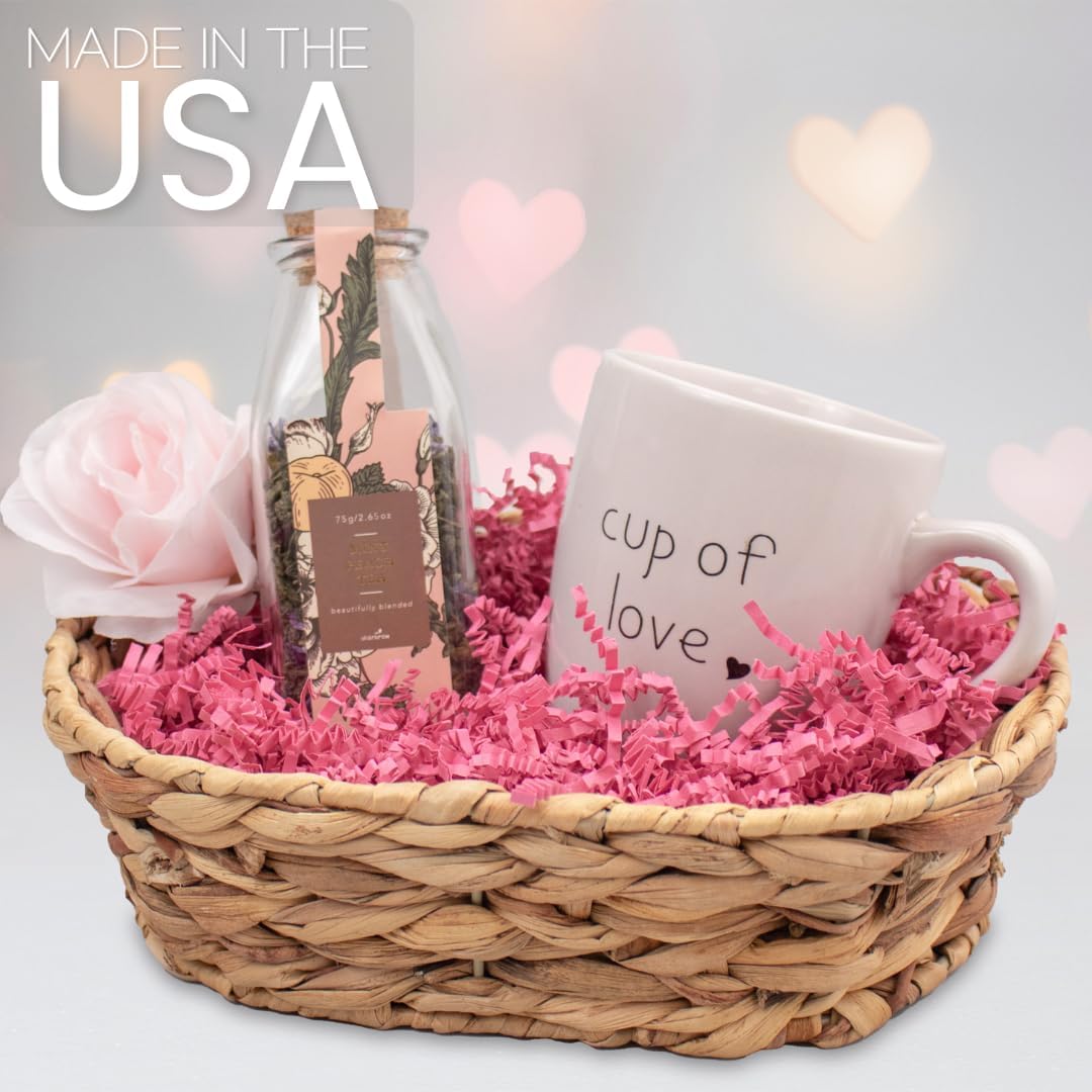 MagicWater Crinkle Cut Paper for Gift Baskets - 2LB - Pink- Perfect for Shredded Paper Filler, Basket Filler, Gift Boxes, Bridesmaid Gifts, Halloween Stuffers & More – Ideal for All Occasions