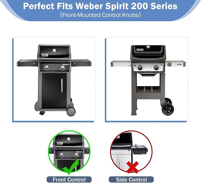Criditpid Grill Replacement Parts for Weber Spirit I/II 200 with Front Control, 7635 Flavorizer Bars & 69785 Grill Burner Tubes Kit for Weber Spirit E210, E220, S210, S220 Grill, Stainless Steel.