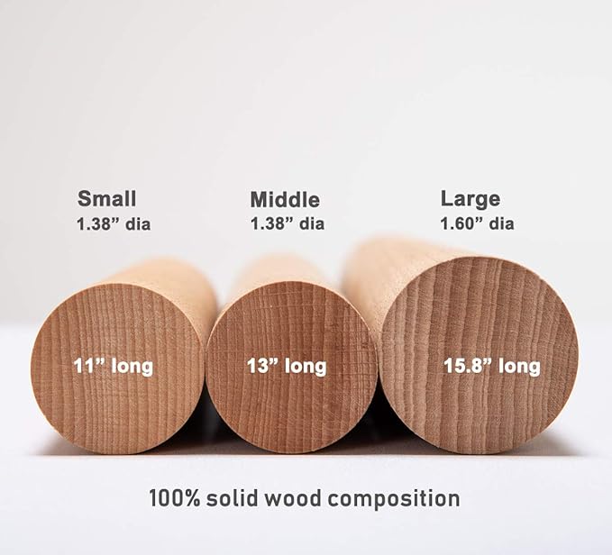 GOBAM Wood Rolling Pin, Extra Large - Dough Roller for Pasta, Cookies, Pie, Pizza, Chapati, Fondant, Rolling Pins for Baking, Bread Making Tools and Supplies - 15.8 x 1.6 Inches