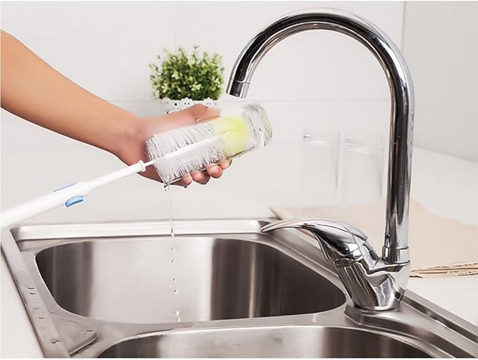 2 Pack Long Bottle Cleaning Brush for Long and Narrow Neck Beer, Wine, Kombucha, Bottles,Nalgene, Pitcher, Carafe, Glass Jars, Brewing Bottle Cleaner,Easy to Clean Corner, 15 to18.5 inch