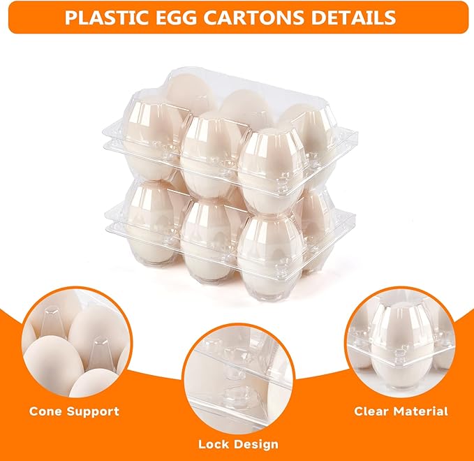 120Pack Jumbo Egg Cartons Duck Egg Cartons Extra Large Egg Containers XL Egg Tray Holders for Home Ranch Chicken Farm, Commercial Business Market Display, 2x3 Grids