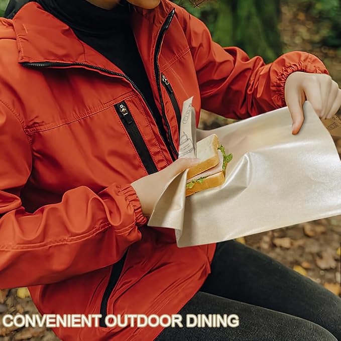 50 Pcs Sandwich Wrapping Paper Deli Wraps, Waterproof Oil-proof Picnic Basket Liners Precut Non-Stick Parchment Paper Baking Sheets for Baking, Cooking, Grilling, Air Fryer and Steaming