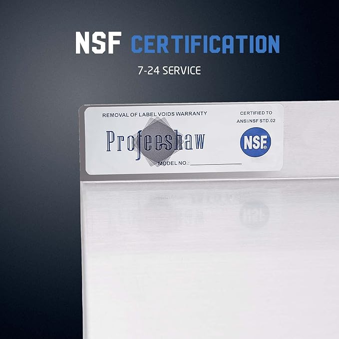 Profeeshaw NSF Stainless Steel Shelf 14” x 24”, 250 lb Commercial Shelves Wall Mounted Metal Shelving with Backsplash and 2 Brackets for Restaurant, Bar, Utility Room, Kitchen and Garage