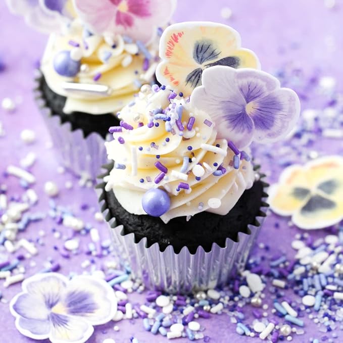 Sprinkle Pop Perfectly Purple Sprinkle Mix| Monochromatic Mix of Rich Purple White & Lavender Sprinkles Made in USA for Decorating Valentine’s Day Bridal Shower Birthday Cakes Cookies Cupcakes, 2oz
