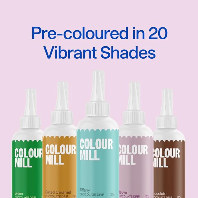 Colour Mill Chocolate Drip Easy-Melt Drizzle for Desserts, 125 Grams Salted Caramel