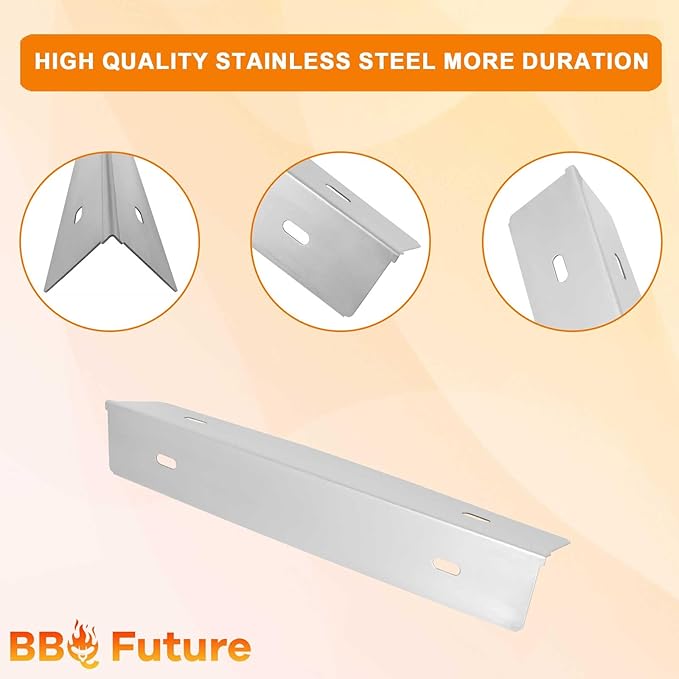 MixRBBQ Stainless Steel 7-Pack Heat Plates and 4-Pack Burner BBQ Replacement Part Kit for Prestige 500 and Napoleon Grill Rogue Series