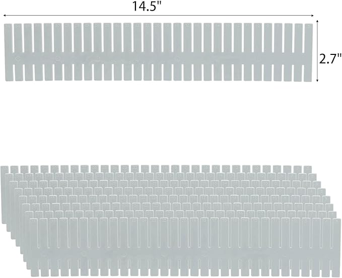 acDesign 40Pcs Grid Drawer Dividers, Adjustable Drawer Organizer for Socks, Underwear, Lingerie, Makeup, Bedroom Office Kitchen Storage (Grey)