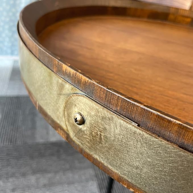 23" Large Solid Wood Lazy Susan Turntable – 360° Rotating Serving Tray for Charcuterie, Cheese – Farmhouse Wooden Organizer for Countertop, Dining Table, Kitchen