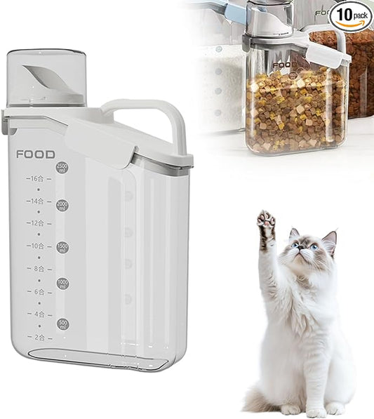 Clear Airtight Food Storage Containers, Transparent Cereal Dry Food Storage with Pouring Spout, for Flour, Sugar and Cereal (95oz white)