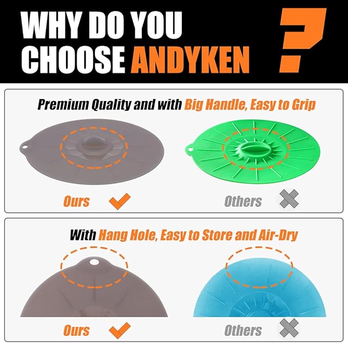 Silicone Lids for Pots and Pans - Silicone Lids for Food and Bowl Covers for Food Safe BPA Free Silicone Bowl Covers Microwave Cover(Gray)