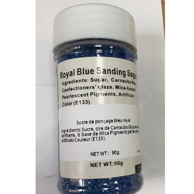 Sentovac Royal Blue Sanding Sugar for Baking Edible Sparkling Sugar Sprinkles Coarse Sugar Crystals for Baking Topping Cake Cookie Cupcake Topper Ice Cream Decoration Supplies 3.2 OZ