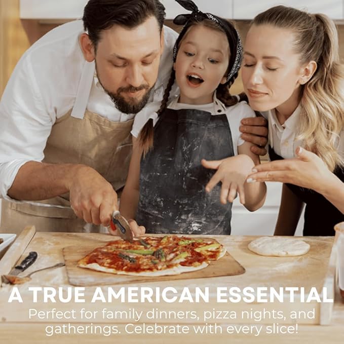 Patriot's Choice American Eagle Stainless Steel Pizza Cutter Wheel – Ultra Sharp with Built-In Finger Guard - Patriotic Kitchen Tools & Pizza Accessories Gift for Men - Dishwasher Safe 10"