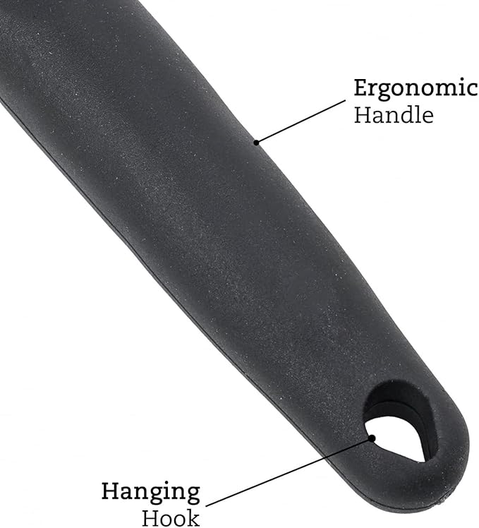 Beille Grey Nylon Spatula with Wooden Handle Kitchen Utensils High Heat Resistance, 13 Inch