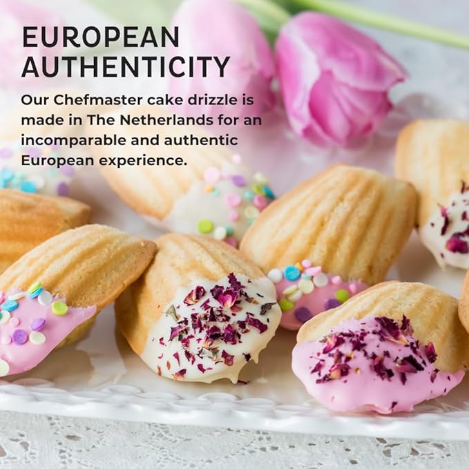 Chocolate-Flavored Cake Drizzle by Chefmaster, Edible Drip Frosting for Decorating Cupcakes, Cookies, Donuts, 5 oz