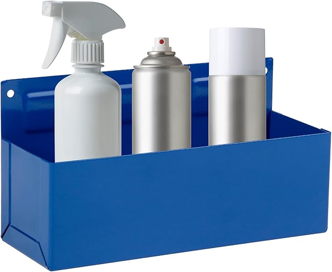 Magnetic Aerosol Spray Can Holder, Magnet Toolbox Bottle Holder, Tool Box Storage Rack for Garage and Home, Craft Workspace, Mechanic Paint Bottle Can Organizer, Blue, 3"x8.3"