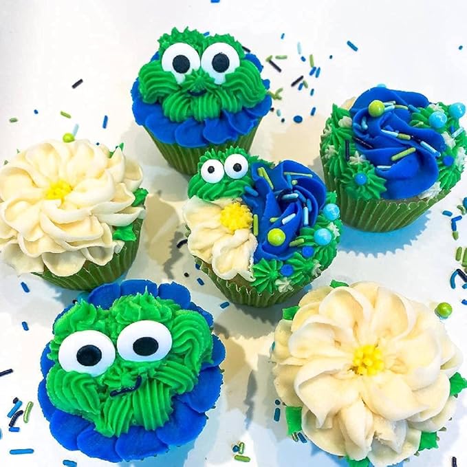 Sprinkles for Cake, Cookie, Cupcake Decorating, and Baking - Fancy Edible Cake Sprinkles and Toppings in Navy Jimmies, Green Nonpareils, Blue Sugar Crystal, and Lime Sugar Pearl for Donuts