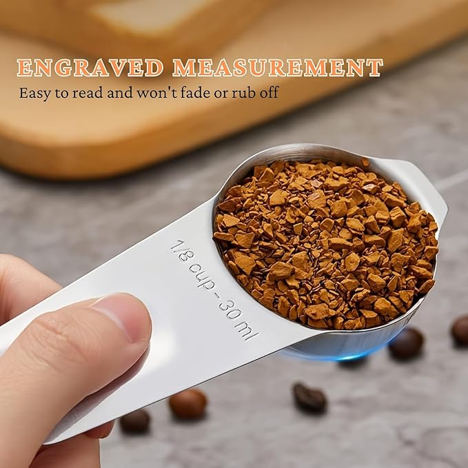 12PCS Measuring Cups and Spoons Set, 7 Stainless Steel Nesting Measuring Cups & 5 Mini Measuring Spoons for Cooking Baking, Dry and Liquid Ingredients Measurement