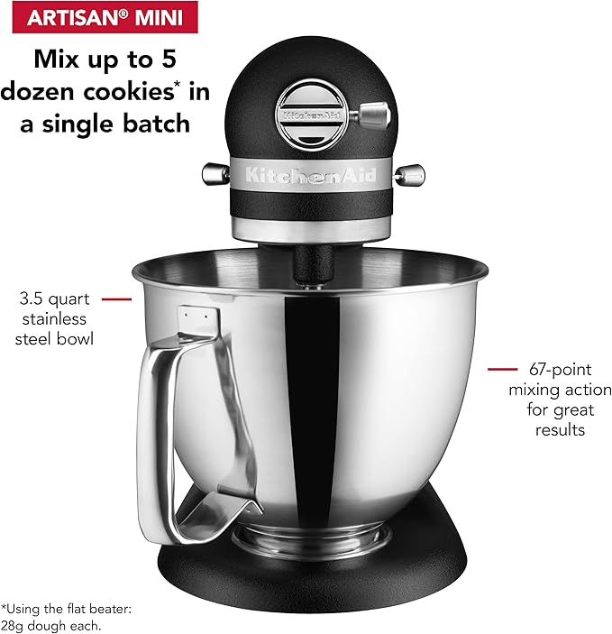 KitchenAid Artisan Mini 3.5 Quart Tilt-Head Stand Mixer - KSM3316X - Cast Iron Black