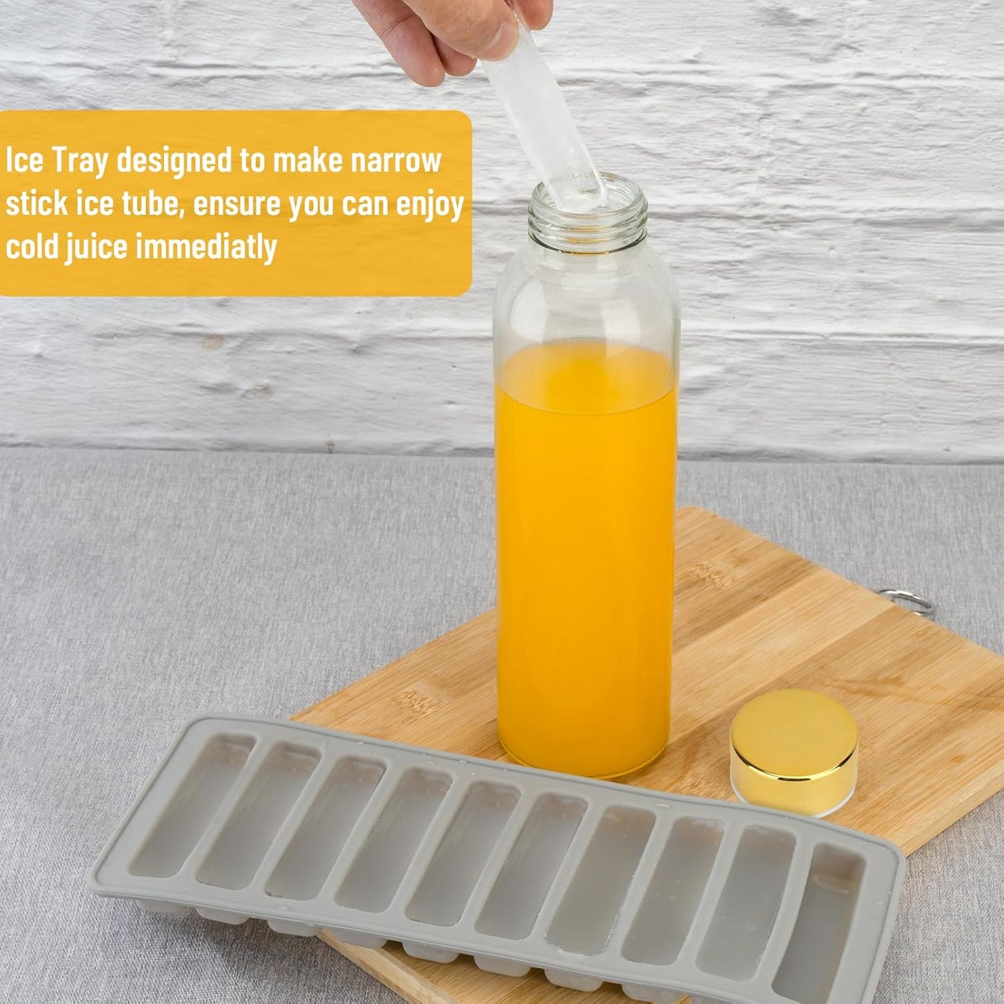 Zukro Glass Water Bottles with Gold Lids 18 oz, Reusable Clear Glass Juice Bottles Stainless Steel Airtight Cap for Juicing, 100% Leak Proof Juice Drinking Jar for Refrigerator, BPA Free, Set of 3