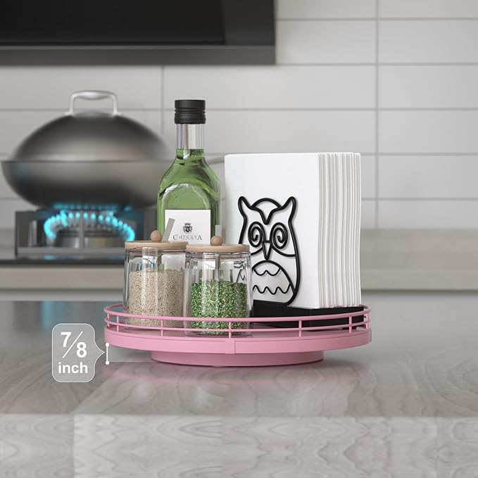 9" Oak Wood Decorative Tray for Home Decor, Tray for Coffee Table Decor Perfume Nightstand Vanity Bathroom Trays for Counter Candle Jewelry Makeup Farmhouse Table Centerpiece for Dining Room Pink