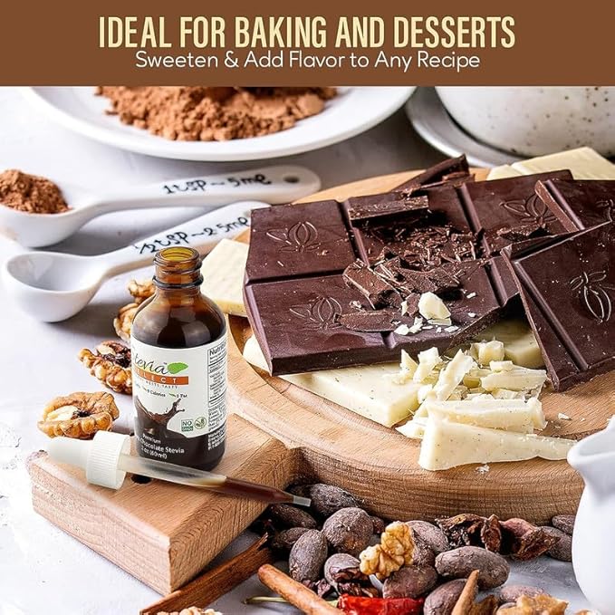 Stevia Select Dark Chocolate Pure Stevia Liquid - Zero Calorie Sweetener - All Natural Liquid Stevia Extract Sweetener Liquid - Keto Sugar Stevia Extract - Keto Sweetener 2 Oz (2 Pack)