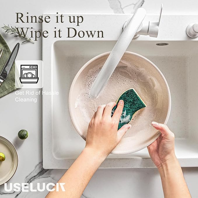 Pots and Pans Set Healthy Non toxic Non Stick Ceramic Cookware Set 21 Pcs Detachable Handles, Oven Safe, Induction Dishwasher, Stackable Frying Pan (PFOS, PFOA Free),Taupe