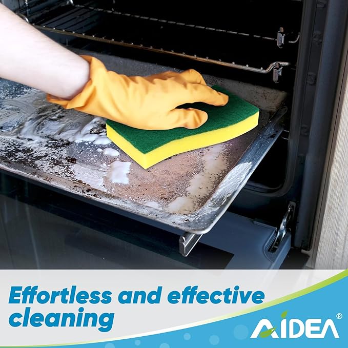 AIDEA Sponges Kitchen, XL Heavy Duty Dish Sponge, Cleaning Dish Scrubber Sponge for Home and Kitchen, Extra Large Cleaning Supplies for Pots, Pans, 6 Pack