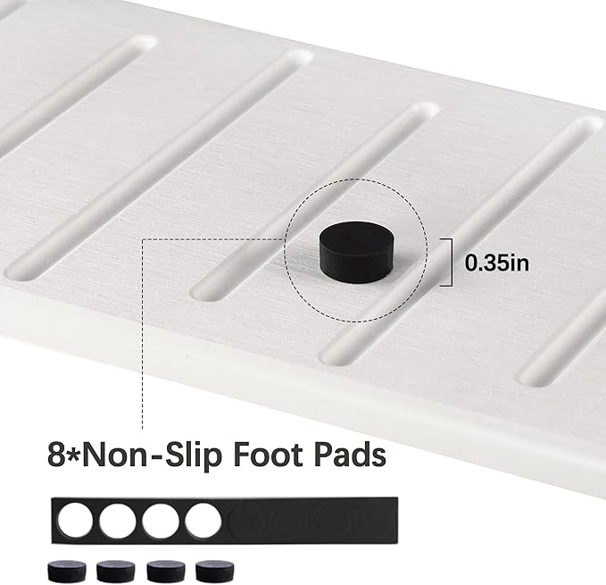 2PCS Water Absorbing Stone Tray for Cosmetics & Hand Soap & Houseplants, 8.66" * 4.33"Ultra-Absorbent Diatomite Coaster | Fast-Drying Bathroom & Kitchen Organizer