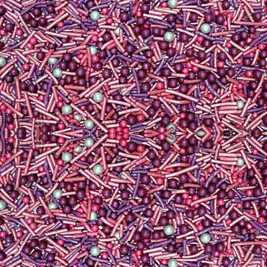 Confect Cake Decorating Sprinkles Mix – Pink & Purple Jimmies with Pearl Sugar Balls – Edible Cupcake & Cookie Topping for Baking, Party & Holiday Treats | Vegan, Gluten-Free, Soy-Free, Dairy-Free, Palm Oil-Free- 4.2 Oz