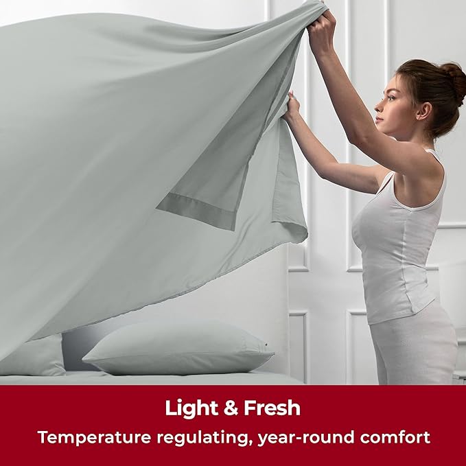 Mellanni Twin XL Sheets Set - 3 PC Iconic Collection Bedding - Hotel Luxury, Extra Soft, Cooling Bed Sheets - Wrinkle, Fade, Stain Resistant (Twin Extra Long, Spa Mint)