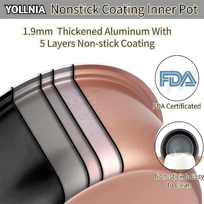 Commercial Rice Cooker & 45 Cups (Cooked) Large Cooker Rice | 8.17Qt Rice Warmer Commercial | 1200W Fast Cooking Electric Rice Cooker for Restaurant | Auto Keep Warm | Non-Stick Inner Pot