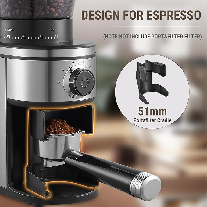 Coffee Grinder, Electric Conical Burr Grinder with 30 Grind Settings for 2-12 Cups, Adjustable Burr Mill for Home Use