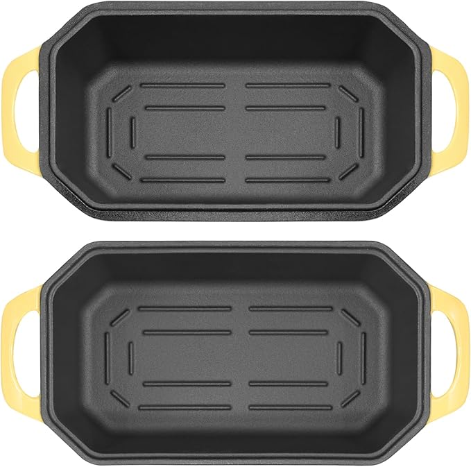 Bread Pan Cast Iron Loaf Pan with Lid Bread Loaf Pan 9x5 Inch Loaf Pan Enameled Cast Iron Sourdough Loaf Pan, Yellow