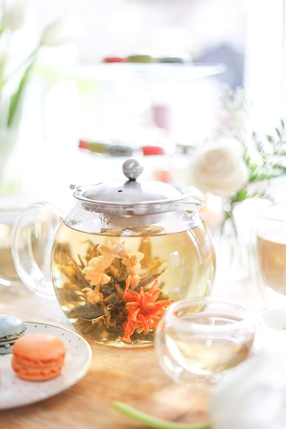 Teabloom All-in-One Glass Teapot and Tea Kettle – Heatproof Borosilicate Glass Tea Maker with Removable Stainless Steel Loose Tea Infuser – Classica Stovetop Tea Pot (40 oz / 1200 ml)